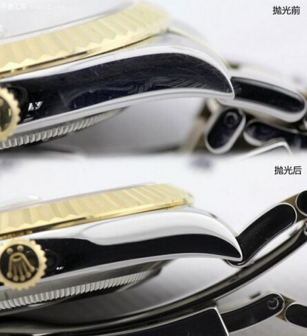 劳力士表带抛光前后反差大，劳力士爱表需美容(图3)
