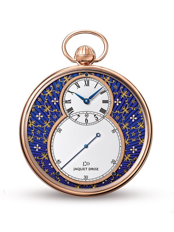 雅克德罗:金箔雕花珐琅时分小针盘Only Watch腕表(图9) 雅克德罗:金箔雕花珐琅时分小针盘Only Watch腕表(图9)